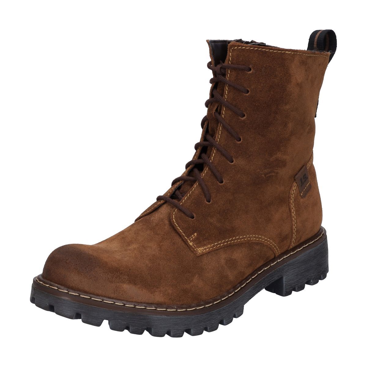 Schnürstiefeletten aus Veloursleder