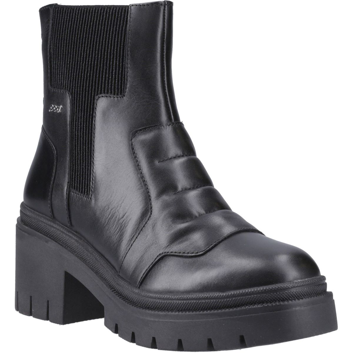 Gesteppte Leder-Plateau-Stiefeletten