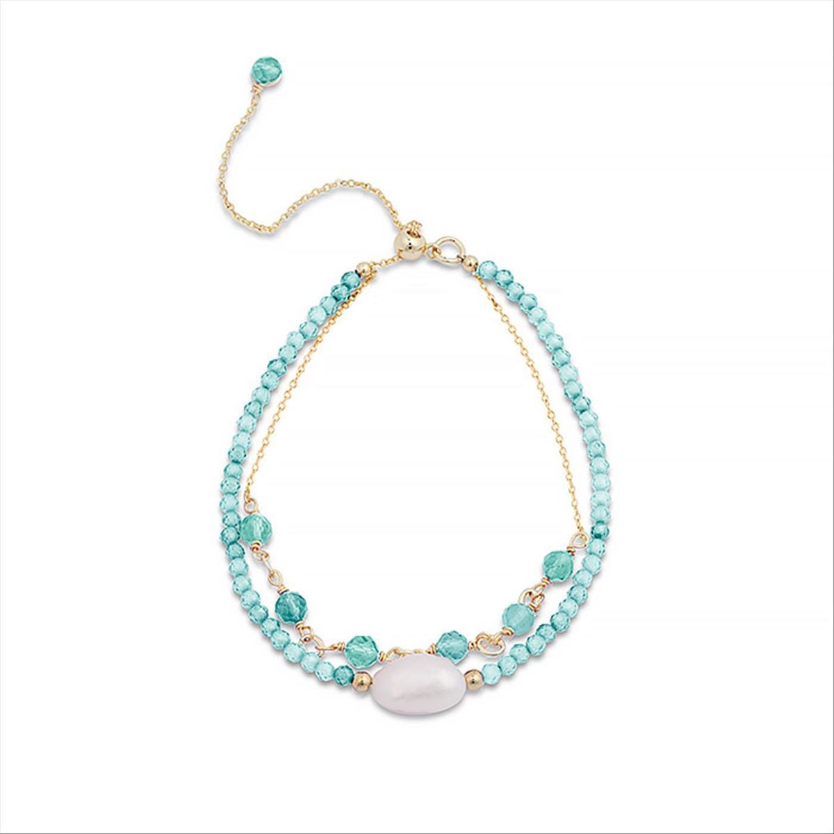 Perlenarmband mit Amazonit und Perle
