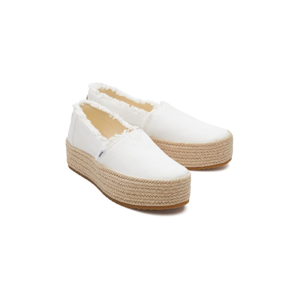 Plateau-Slip-Ons aus Canvas mit Fransen