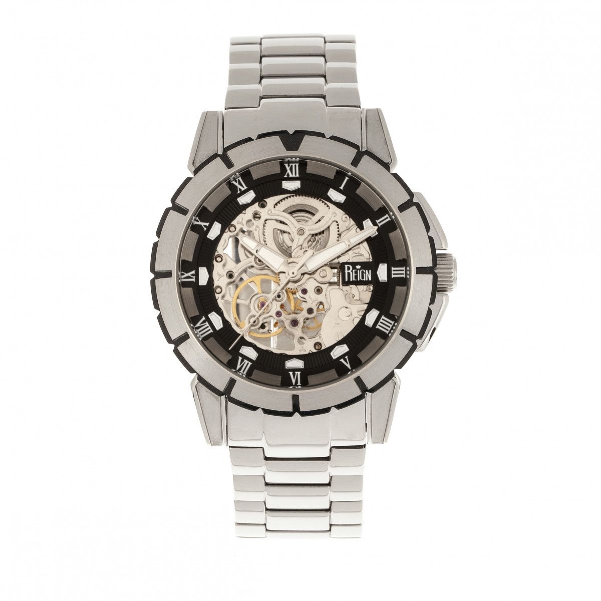 Automatik-Skelettuhr mit Gliederarmband