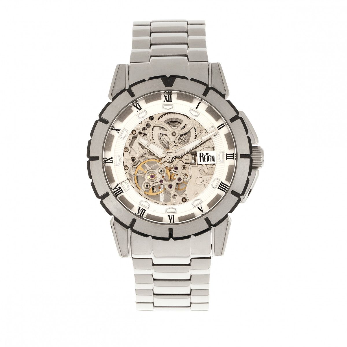 Automatik-Skelettuhr mit Gliederarmband