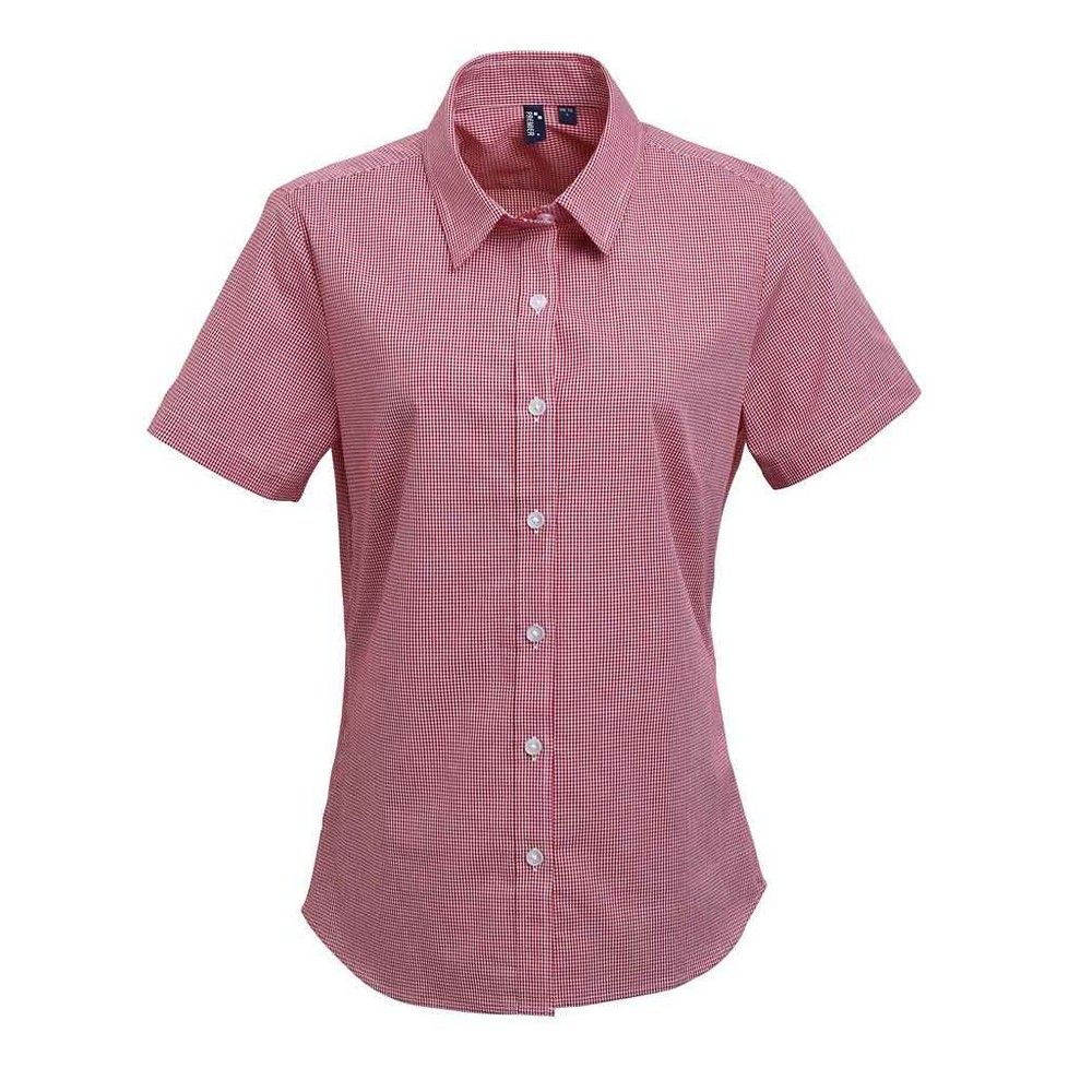 Kurzärmeliges Gingham-Hemd mit Taillierung