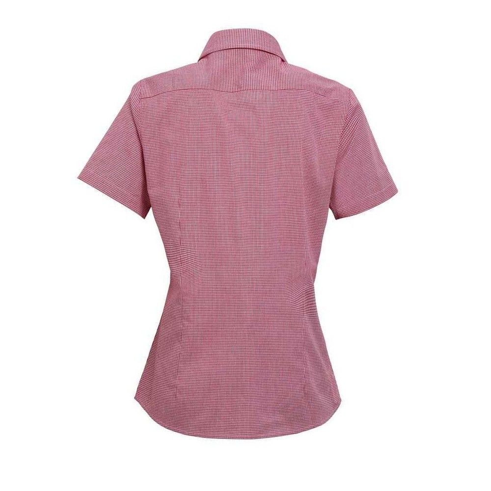 Kurzärmeliges Gingham-Hemd mit Taillierung