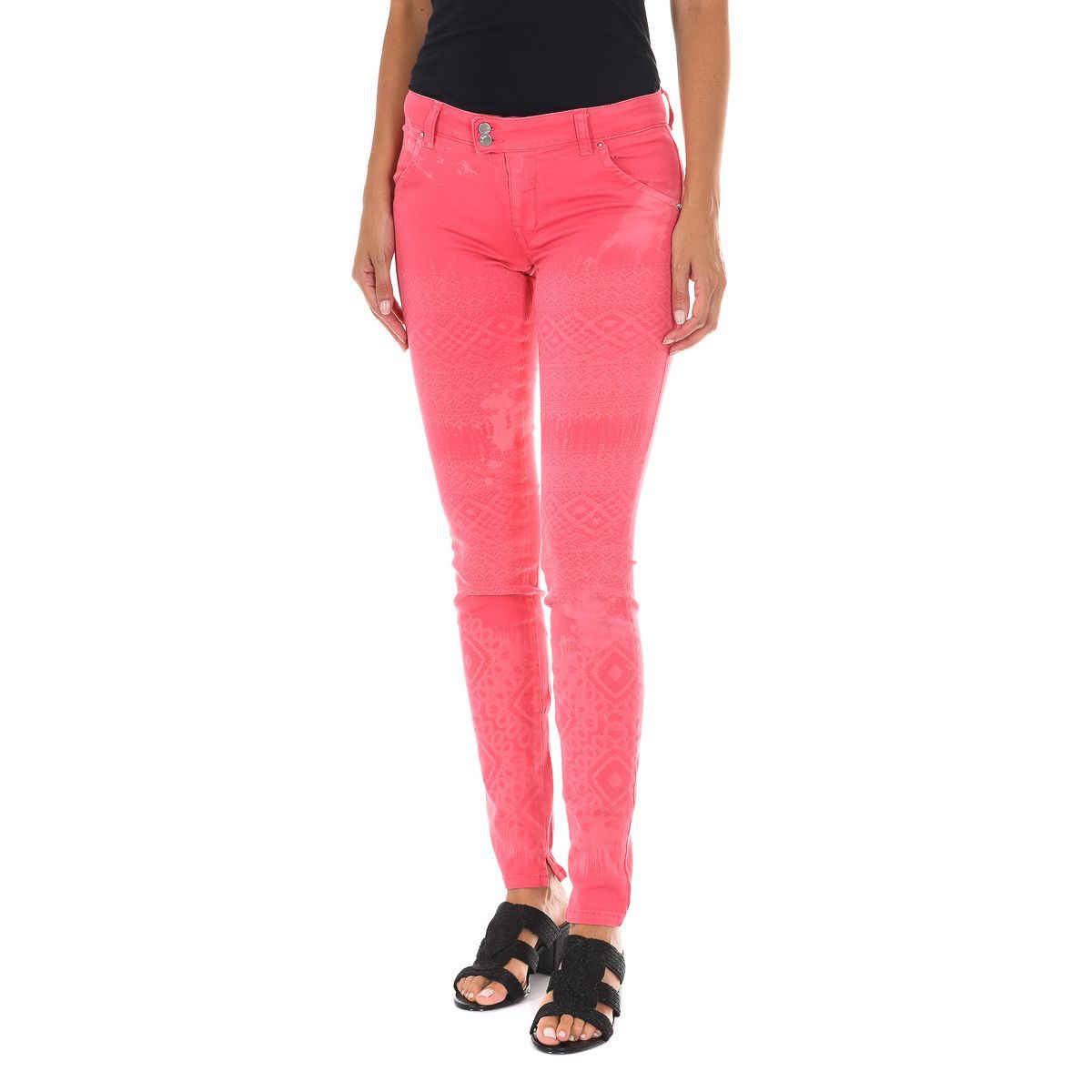 Schmale Hose mit filigranem Muster