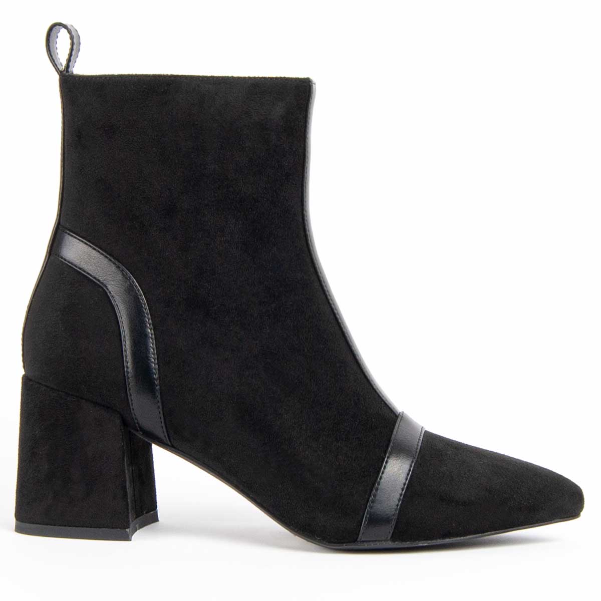Stiefeletten mit Blockabsatz und spitzer Kappe