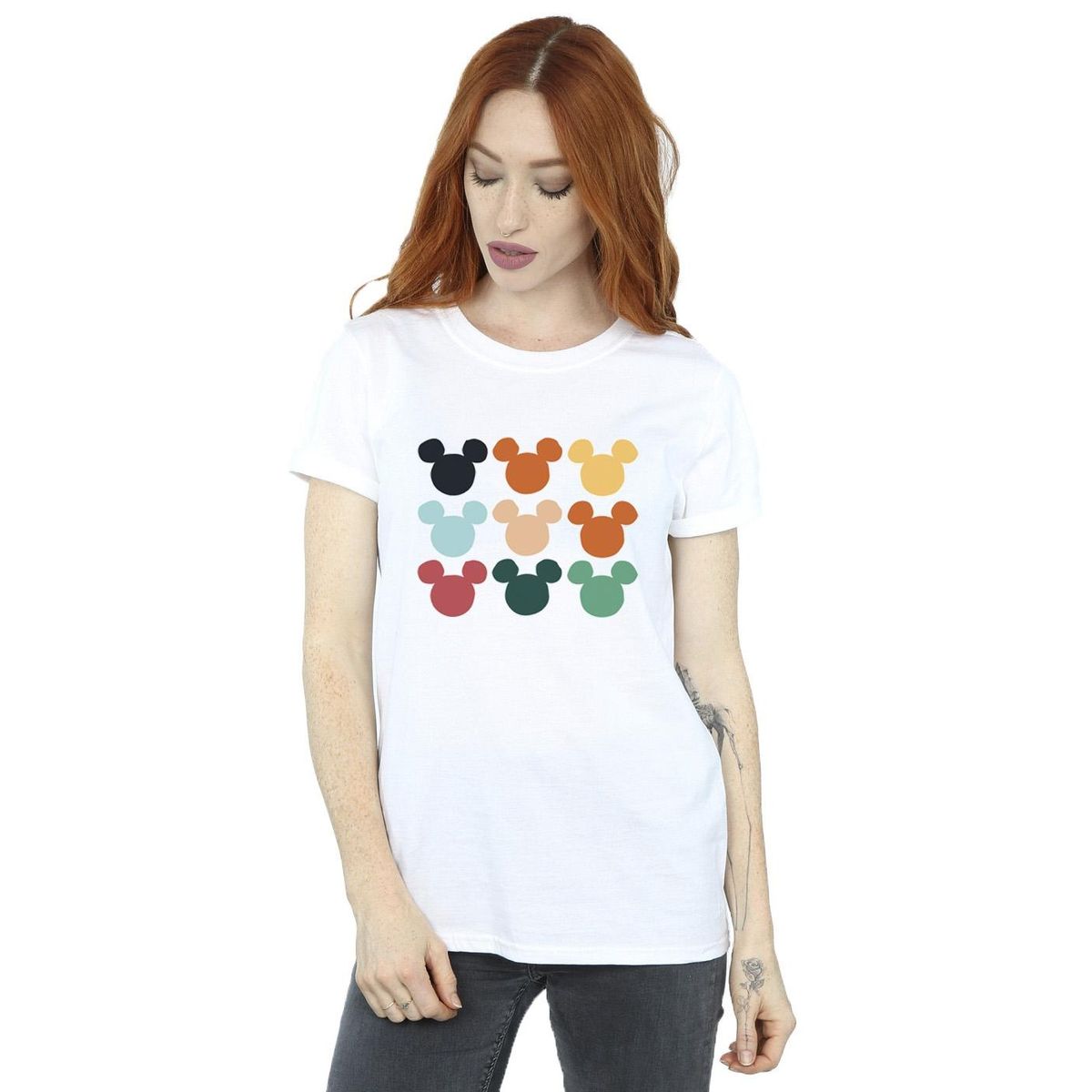 Boyfriend T-Shirt mit Micky Maus Grafik