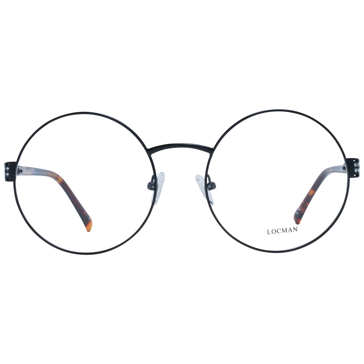 Übergroße runde Brille mit Kristallverzierung