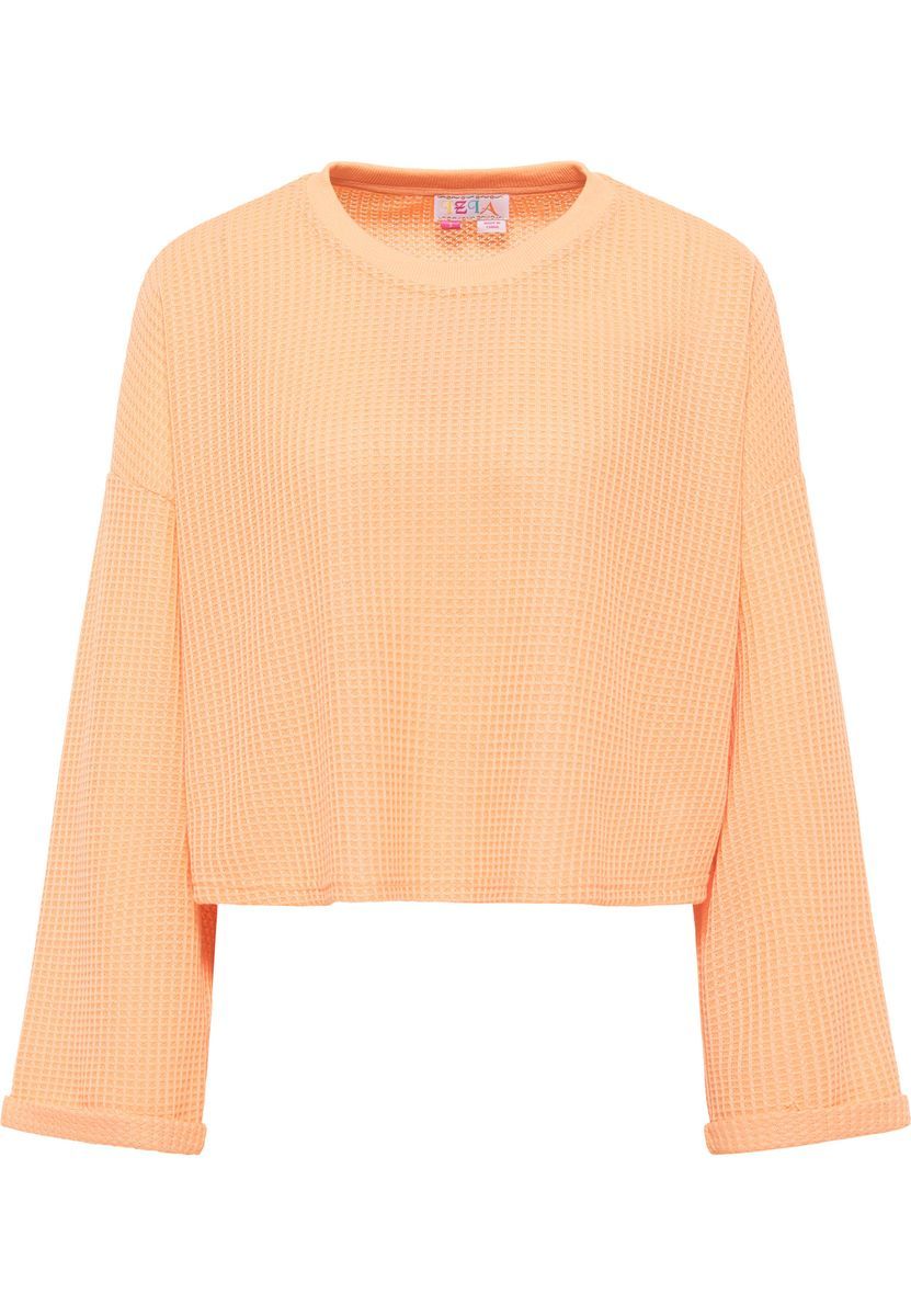 Boxy Cropped-Sweatshirt mit Waffelstruktur