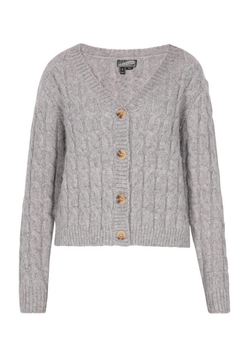 V-Ausschnitt Cardigan mit Zopfmuster