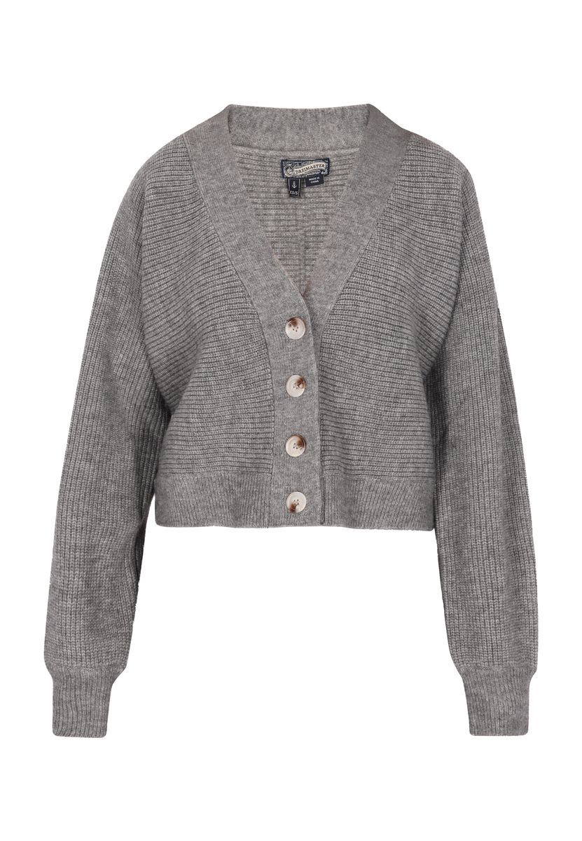V-Ausschnitt Cardigan mit Zopfmuster