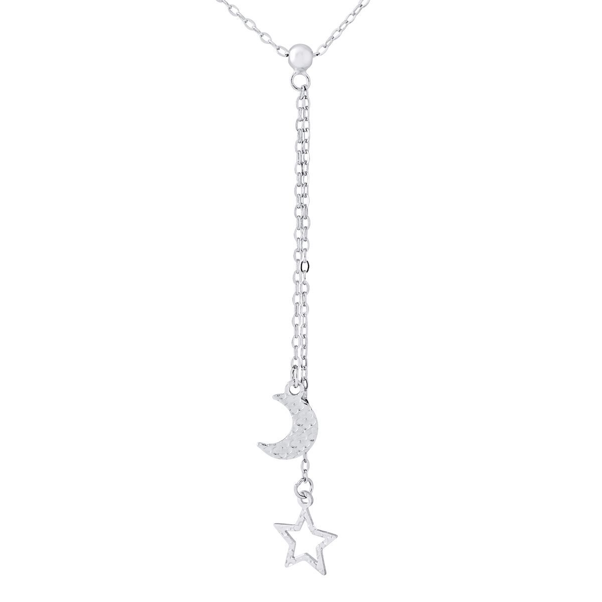 Lariat-Halskette mit Mond und Stern