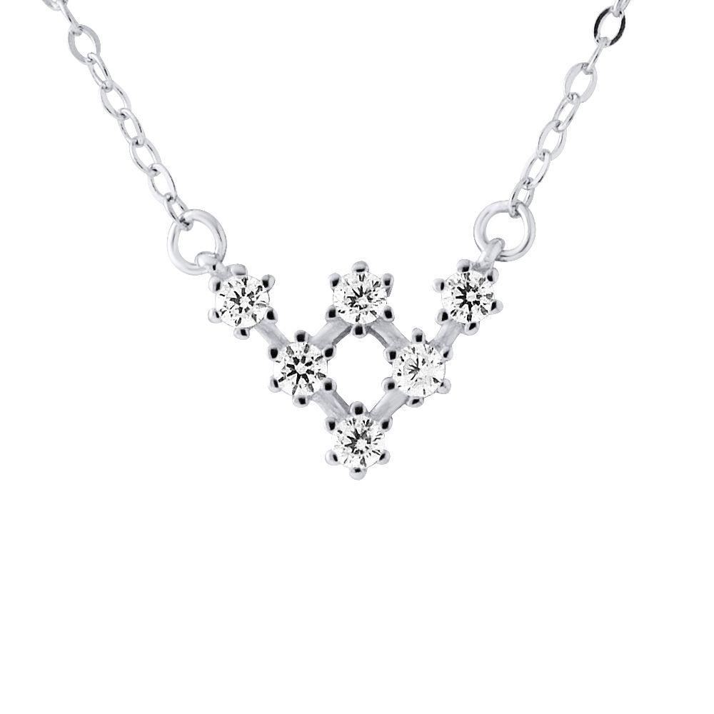 Lariat-Halskette mit Mond und Stern
