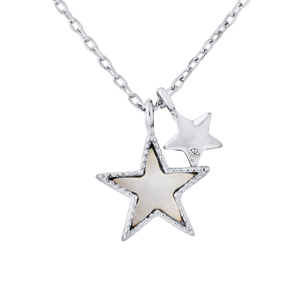 Lariat-Halskette mit Mond und Stern