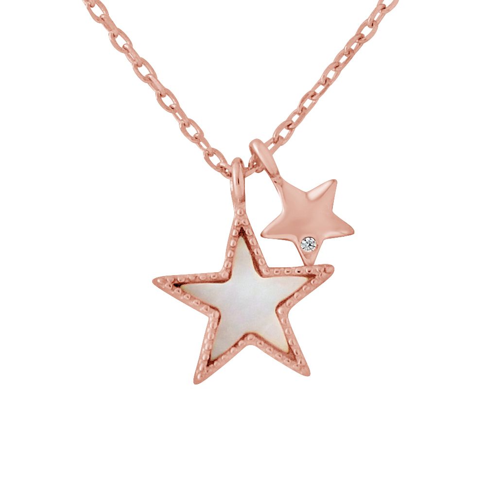 Lariat-Halskette mit Mond und Stern