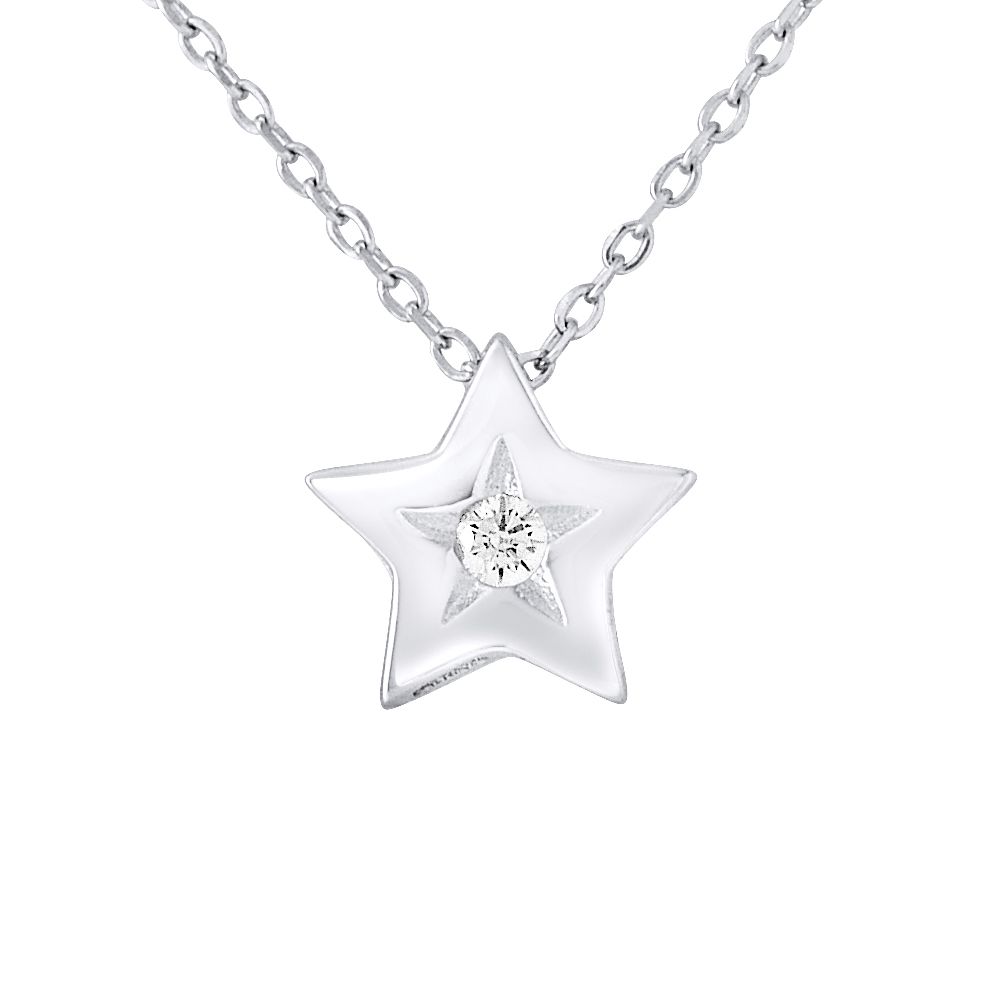 Lariat-Halskette mit Mond und Stern