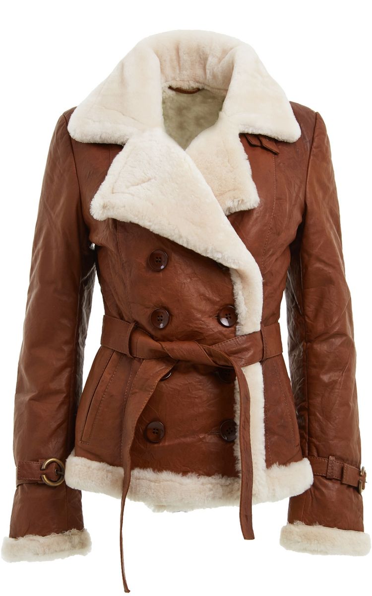 Zweireihige Fliegerjacke aus Lammfell