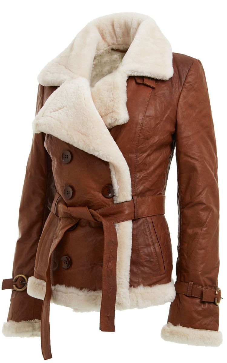 Zweireihige Fliegerjacke aus Lammfell