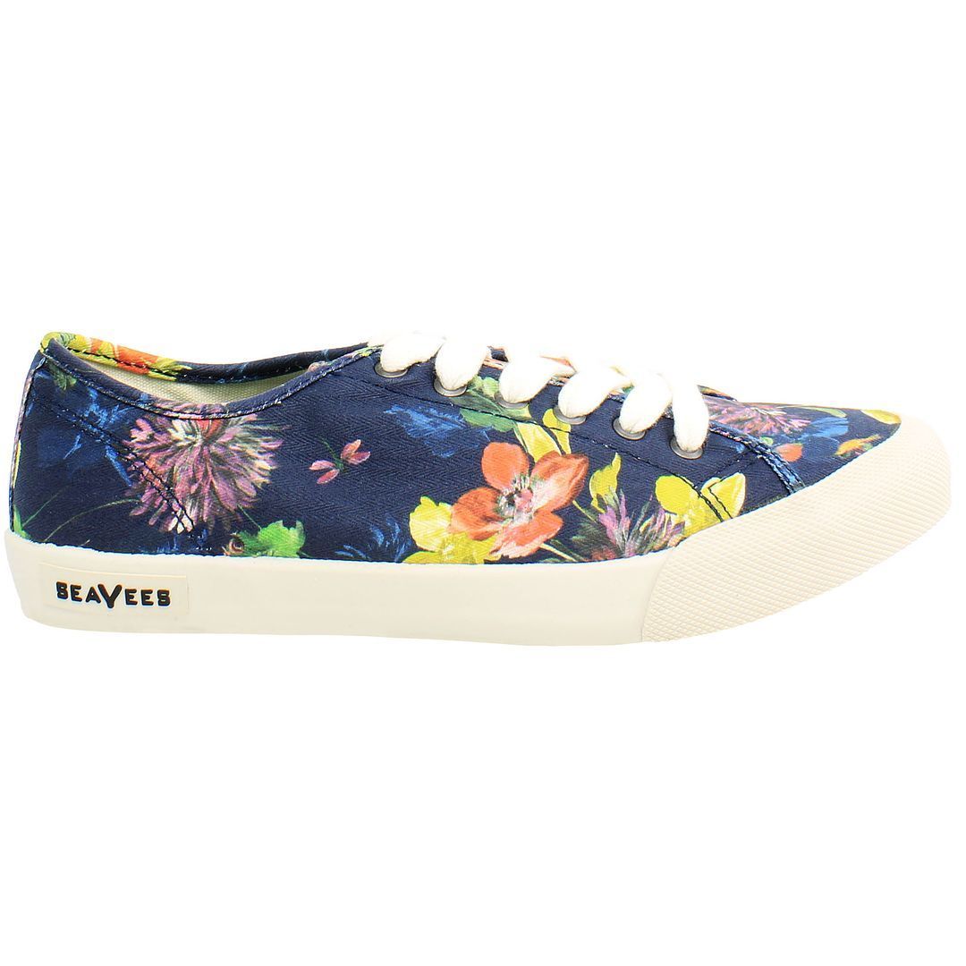 Niedrige Canvas-Plimsolls mit Blumenmuster
