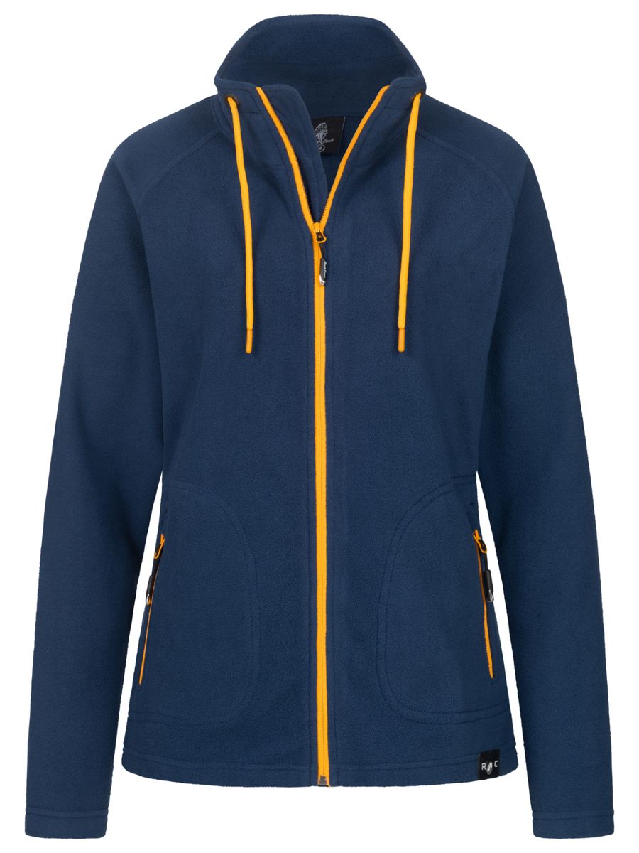 Zweifarbige Fleecejacke mit Stehkragen