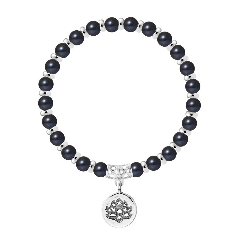 Perlenarmband mit Lotus-Anhänger