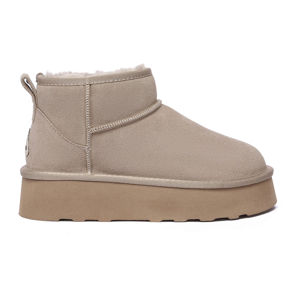 Ultra Mini Plateau-Wildlederstiefel