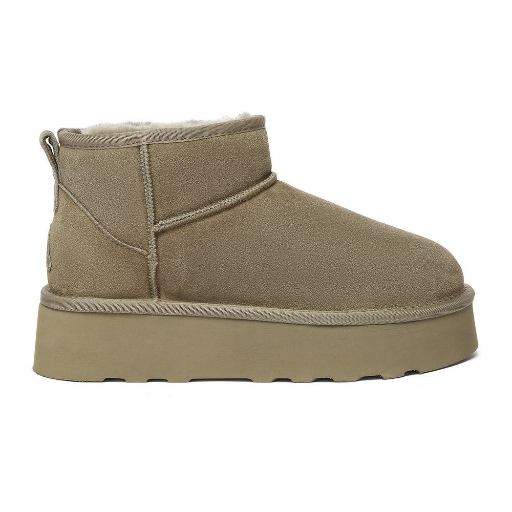 Ultra Mini Plateau-Wildlederstiefel