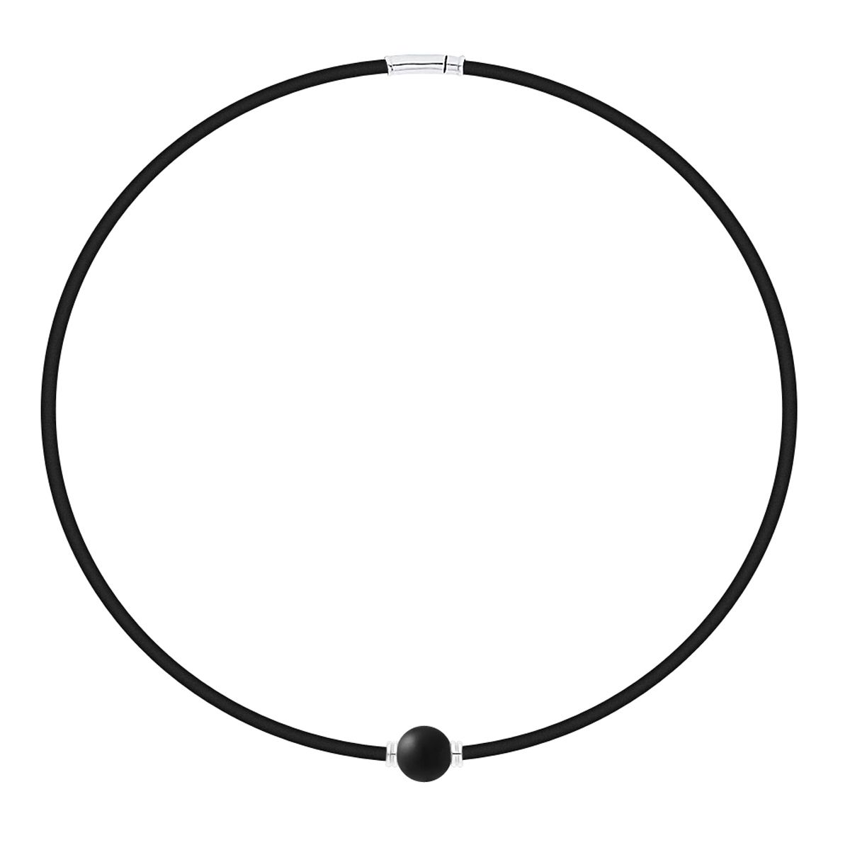 Minimalistischer Onyx-Halsreif mit Silber