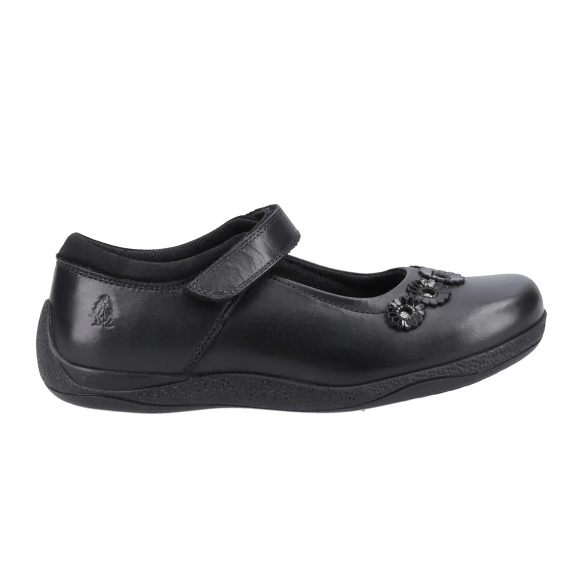 Leder-Mary-Janes mit Blumendetails