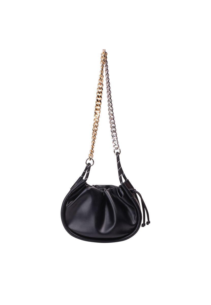 Trendige Bucket-Bag mit Kordelzug und Kette