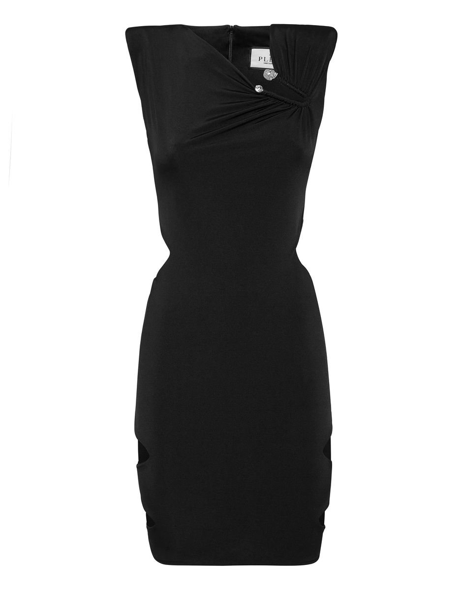 Asymmetrisches Jersey-Minikleid mit Cut-outs