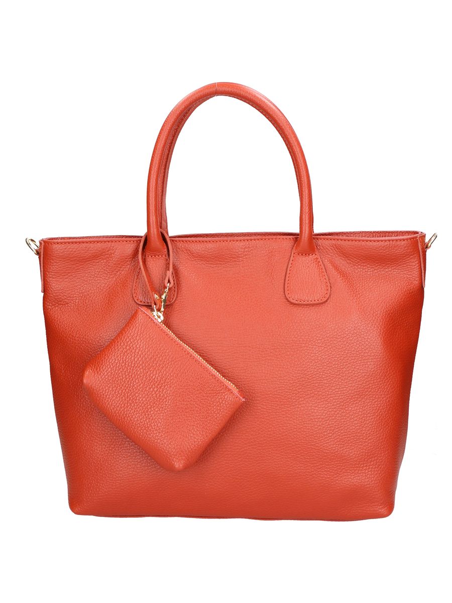 Shopper aus genarbtem Leder mit Etui