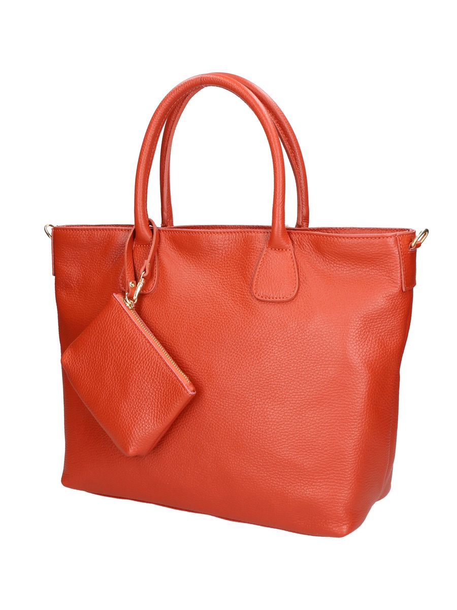 Shopper aus genarbtem Leder mit Etui