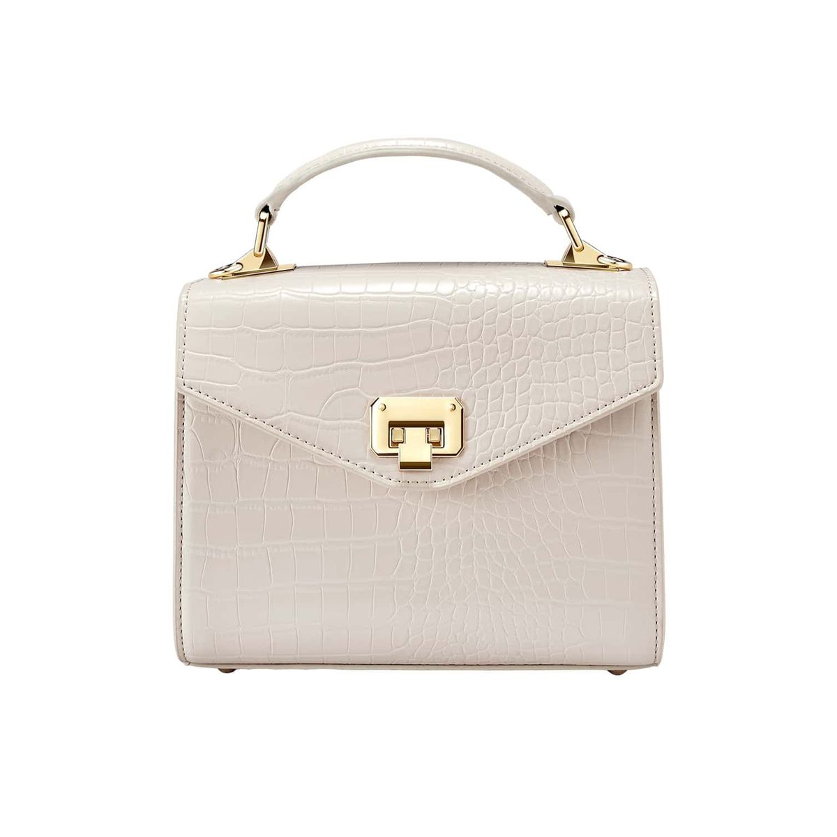 Elegante Herzogin-Handtasche mit Krokoprägung