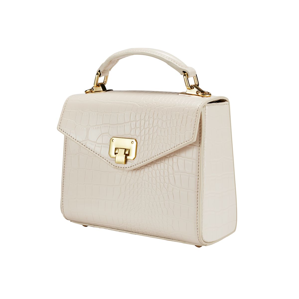 Elegante Herzogin-Handtasche mit Krokoprägung