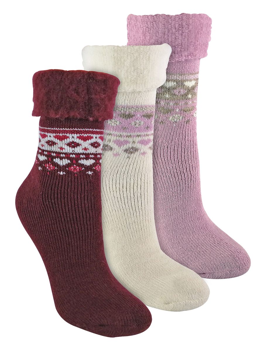 Wollsocken mit nordischem Muster