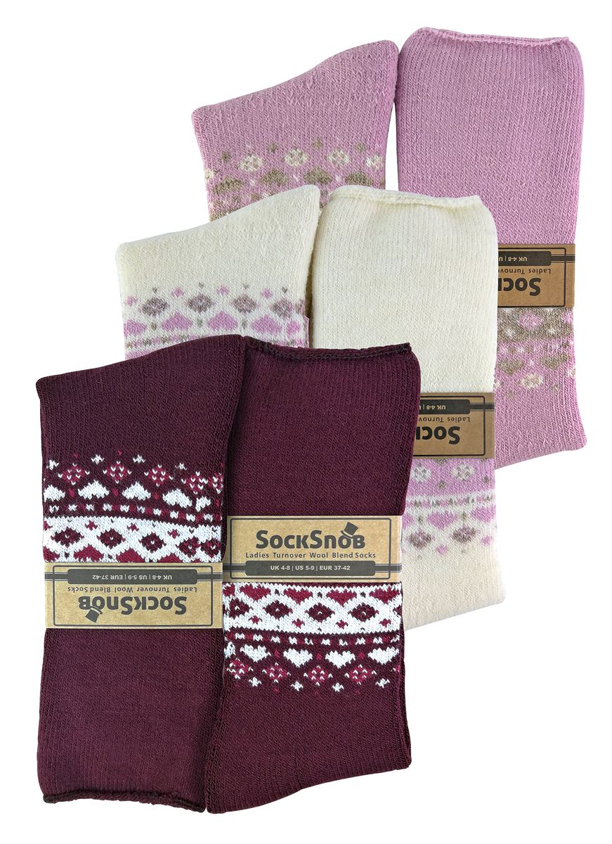 Wollsocken mit nordischem Muster
