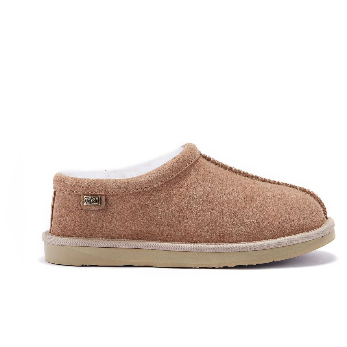 Slipper aus Wildleder mit Schaffellfutter