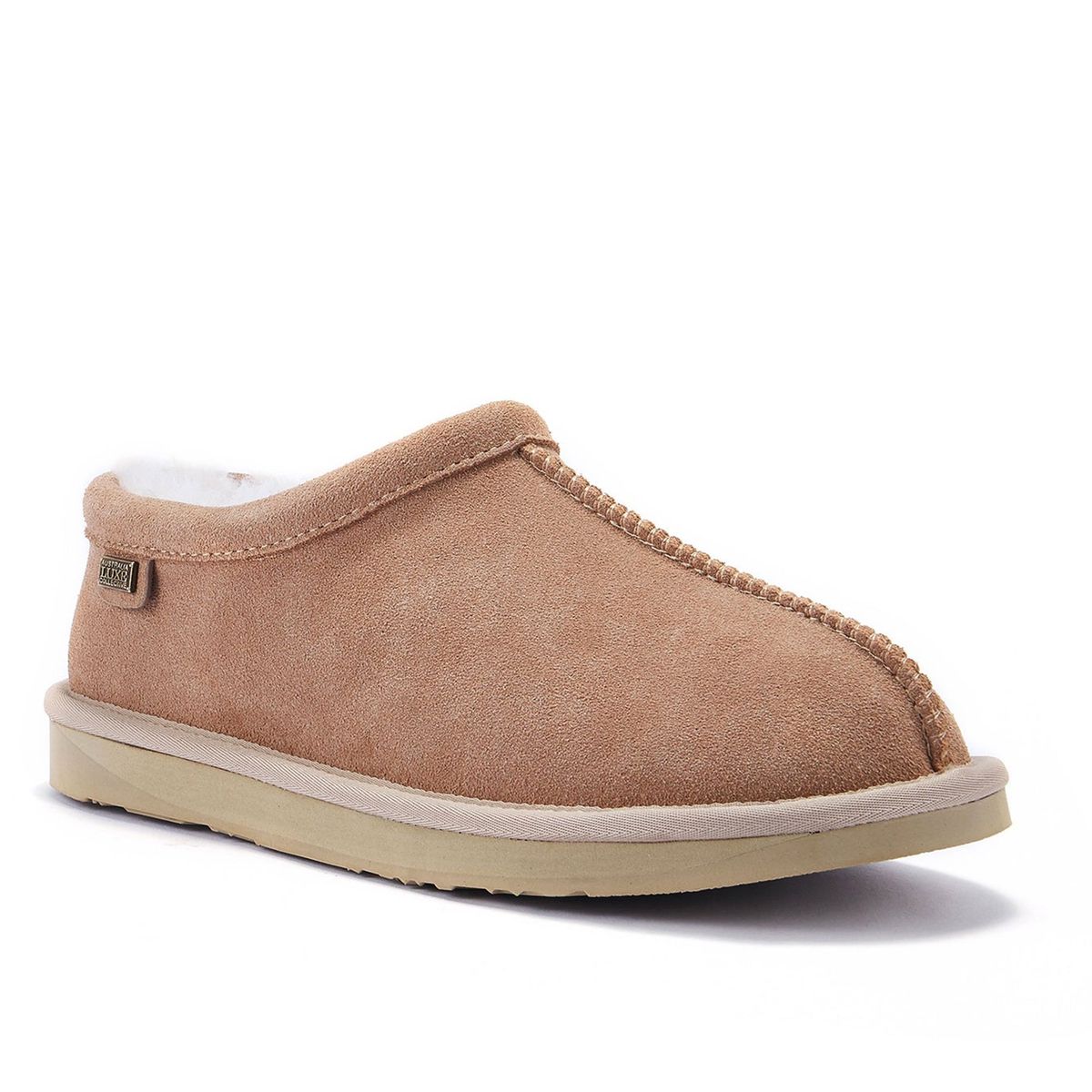 Slipper aus Wildleder mit Schaffellfutter