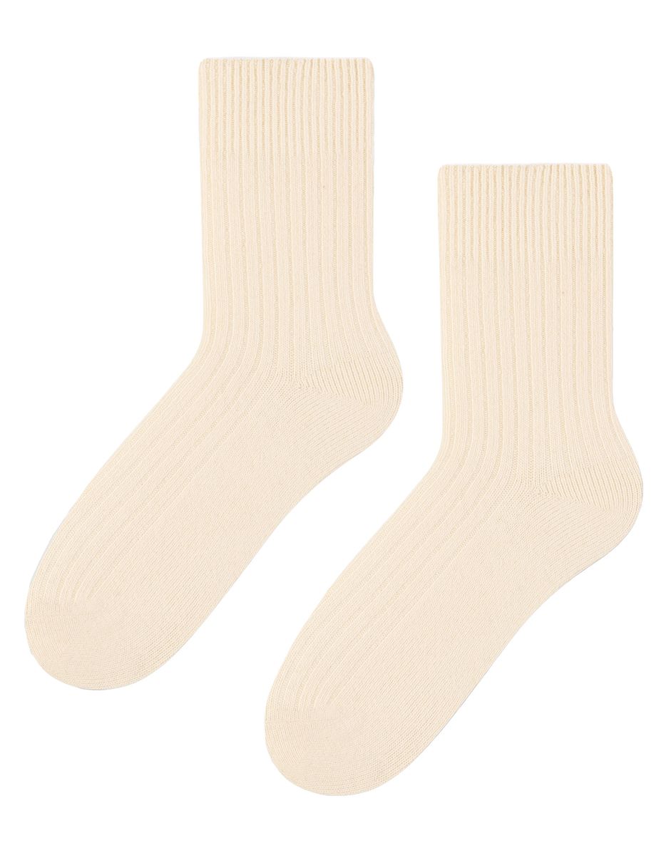Gerippte Wollmischung Crew-Socken