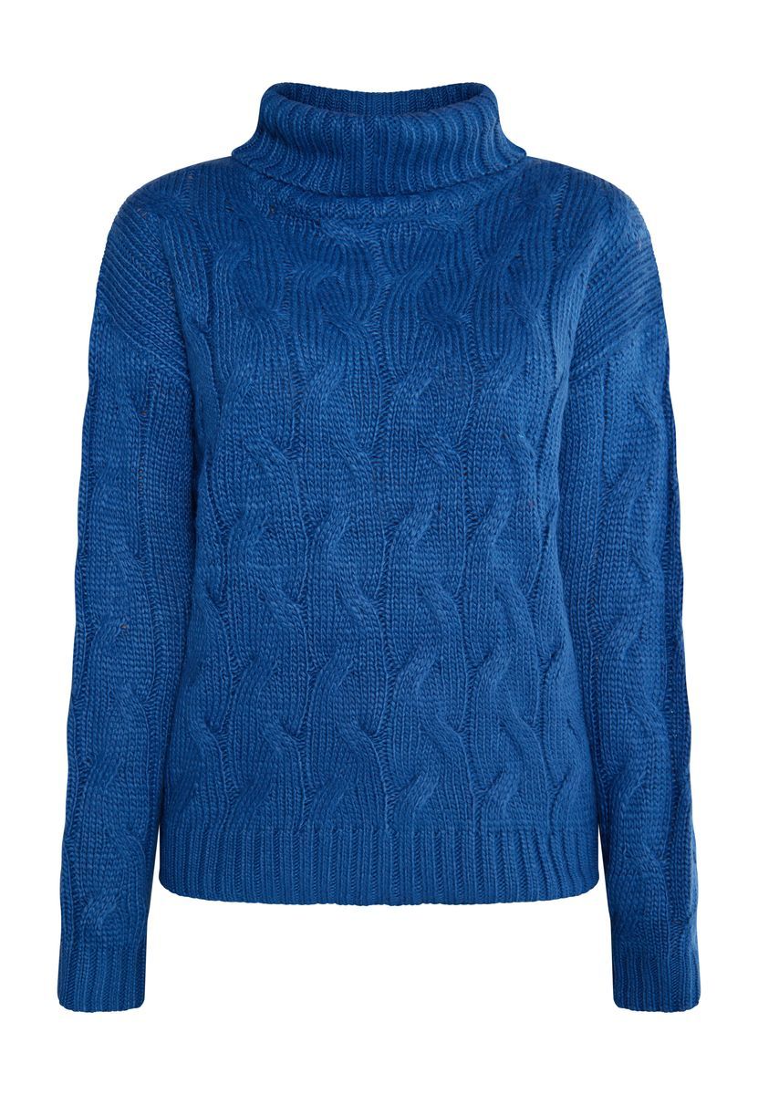 Klassischer Zopfstrick-Rollkragenpullover