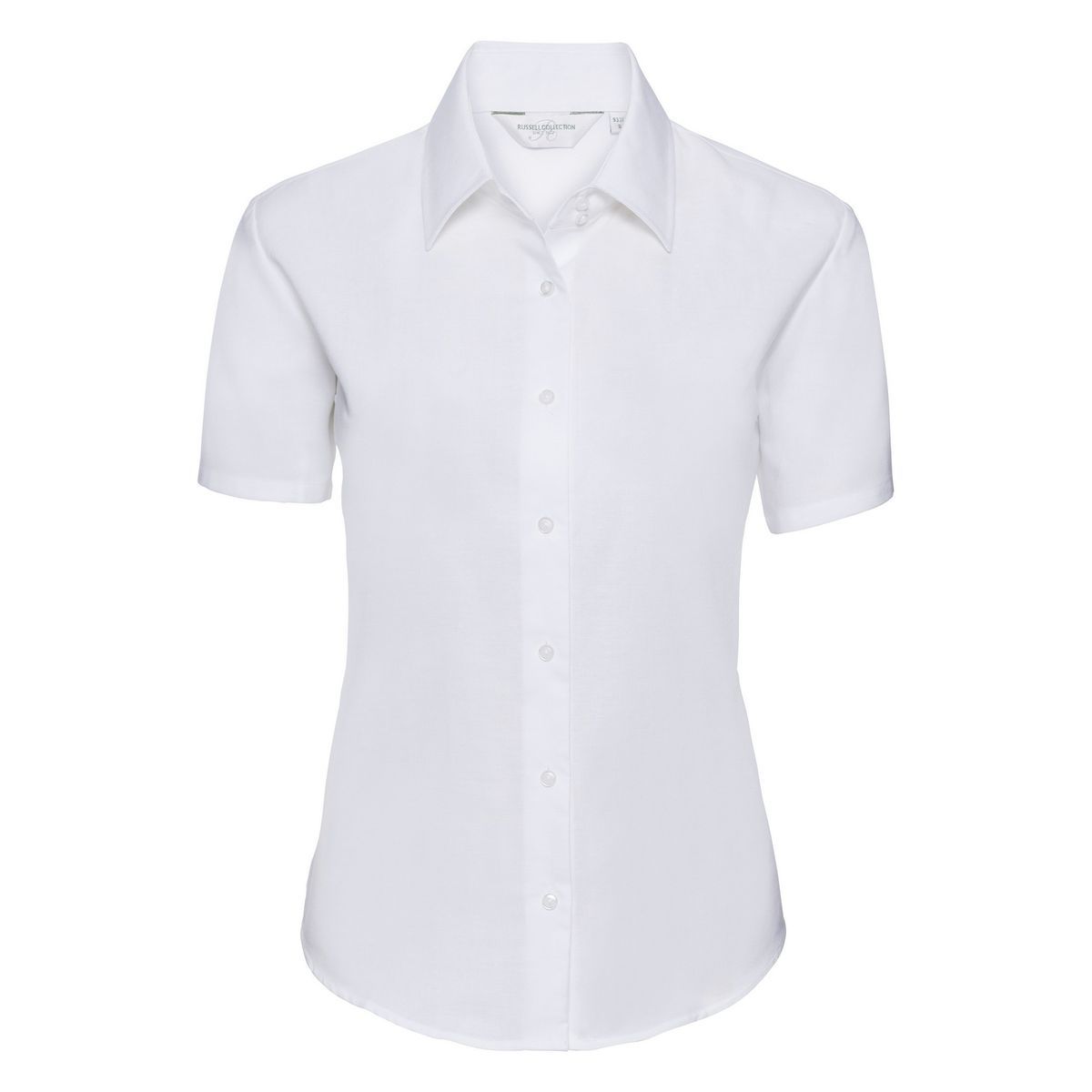 Kurzärmelige taillierte Oxford-Bluse