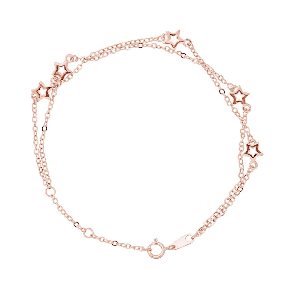Doppelreihiges Stern-Armband aus Rotgold