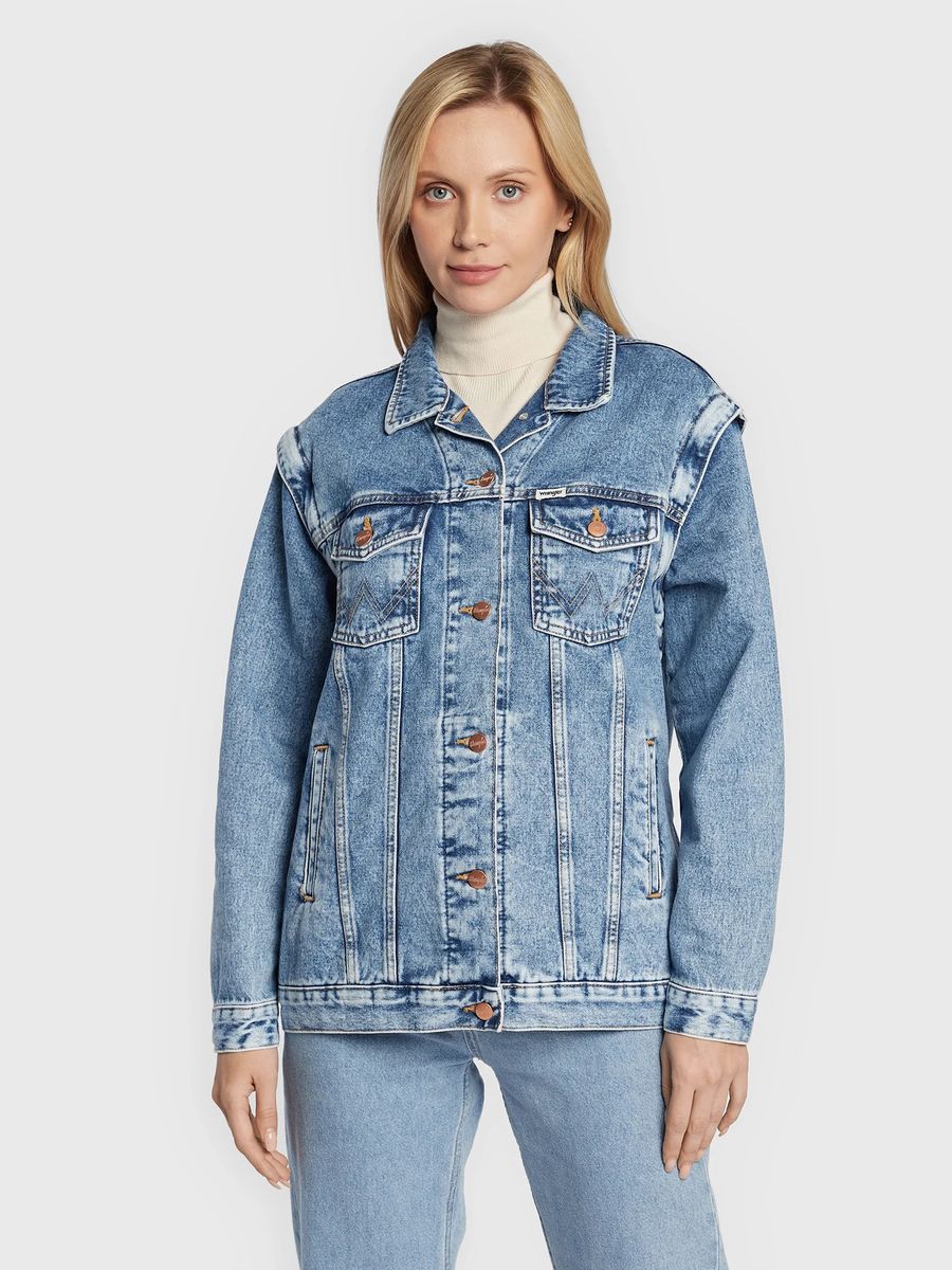 Oversized-Jeansjacke mit Schulter-Akzenten