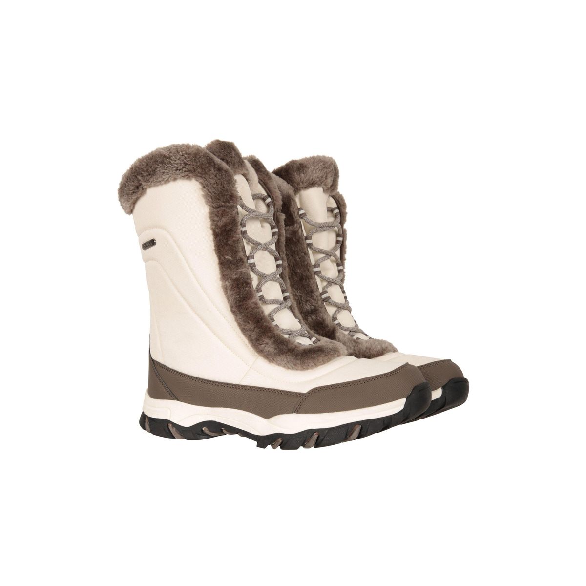 Gefütterte Schneestiefel mit Kunstpelzbesatz