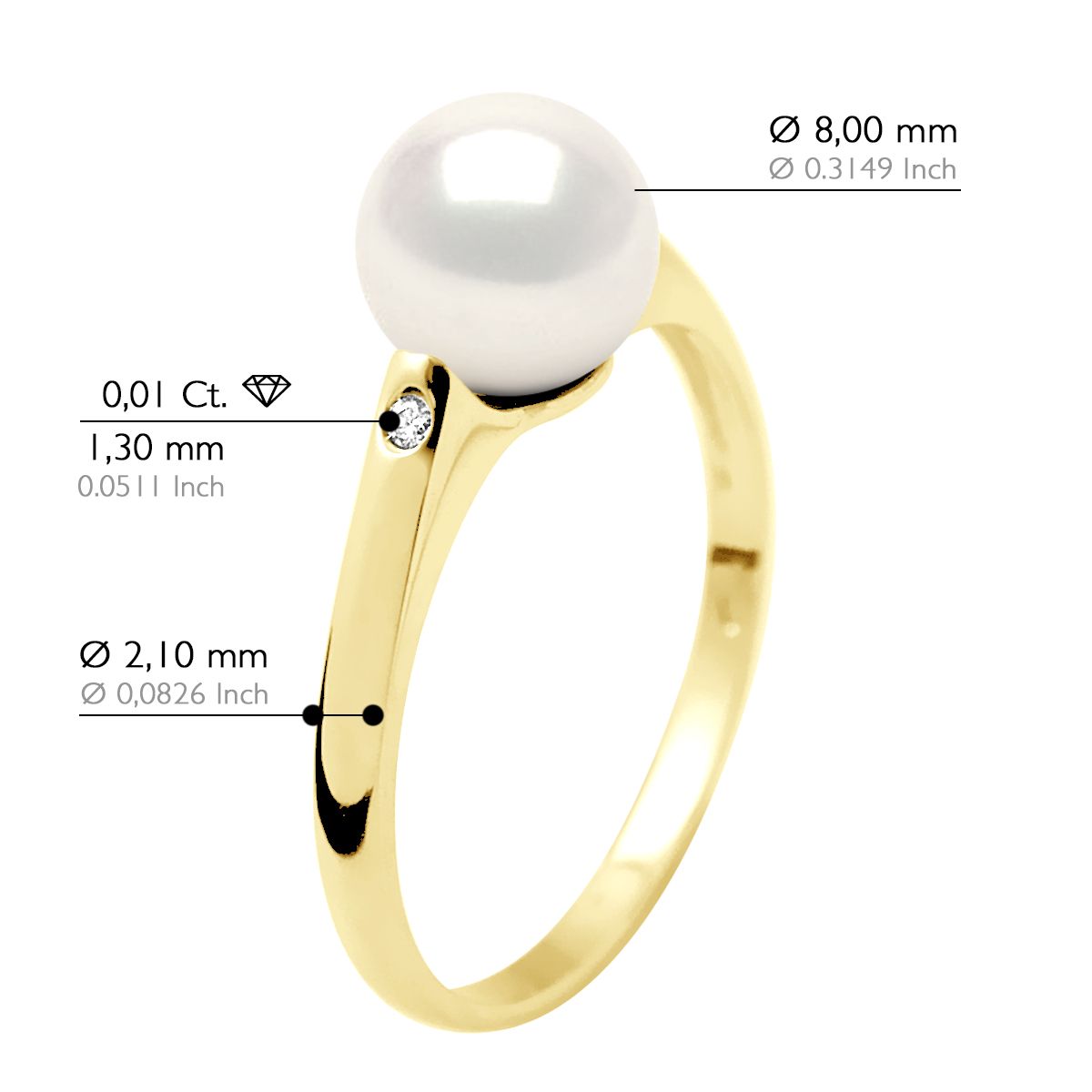 Eleganter Goldring mit Süßwasserperle