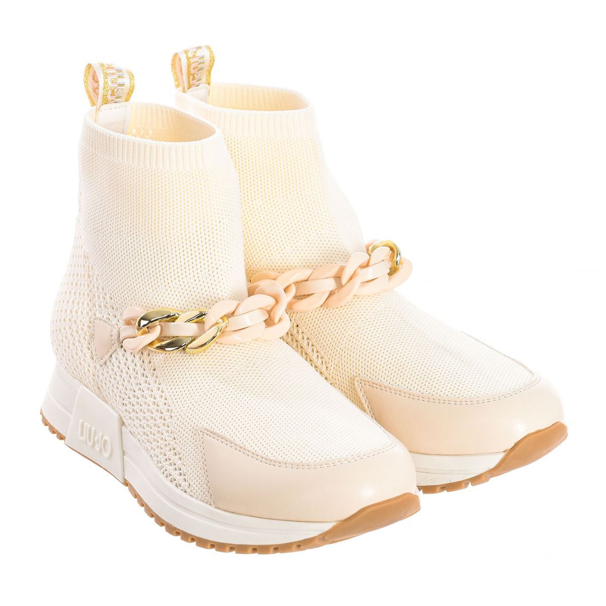 Socken-Sneaker mit klobiger Kette