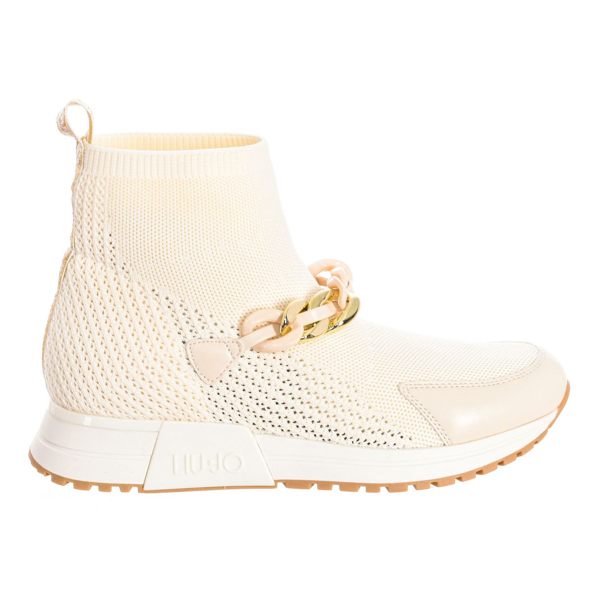 Socken-Sneaker mit klobiger Kette