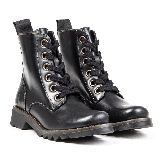 Schnürstiefel aus Glattleder