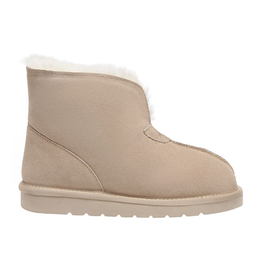 Flauschiger Ankle-Hausschuh mit Schaffellfutter
